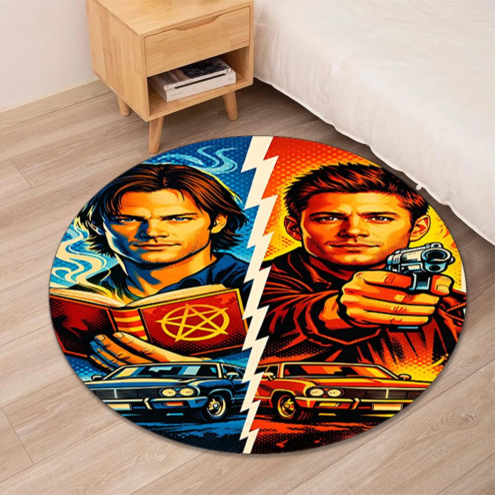 Supernatural Printed Round Rug Carpet Chair Rug Area Rug Entryway Doormats,for Office Chair Living Room Bedroom Kitchen Room.