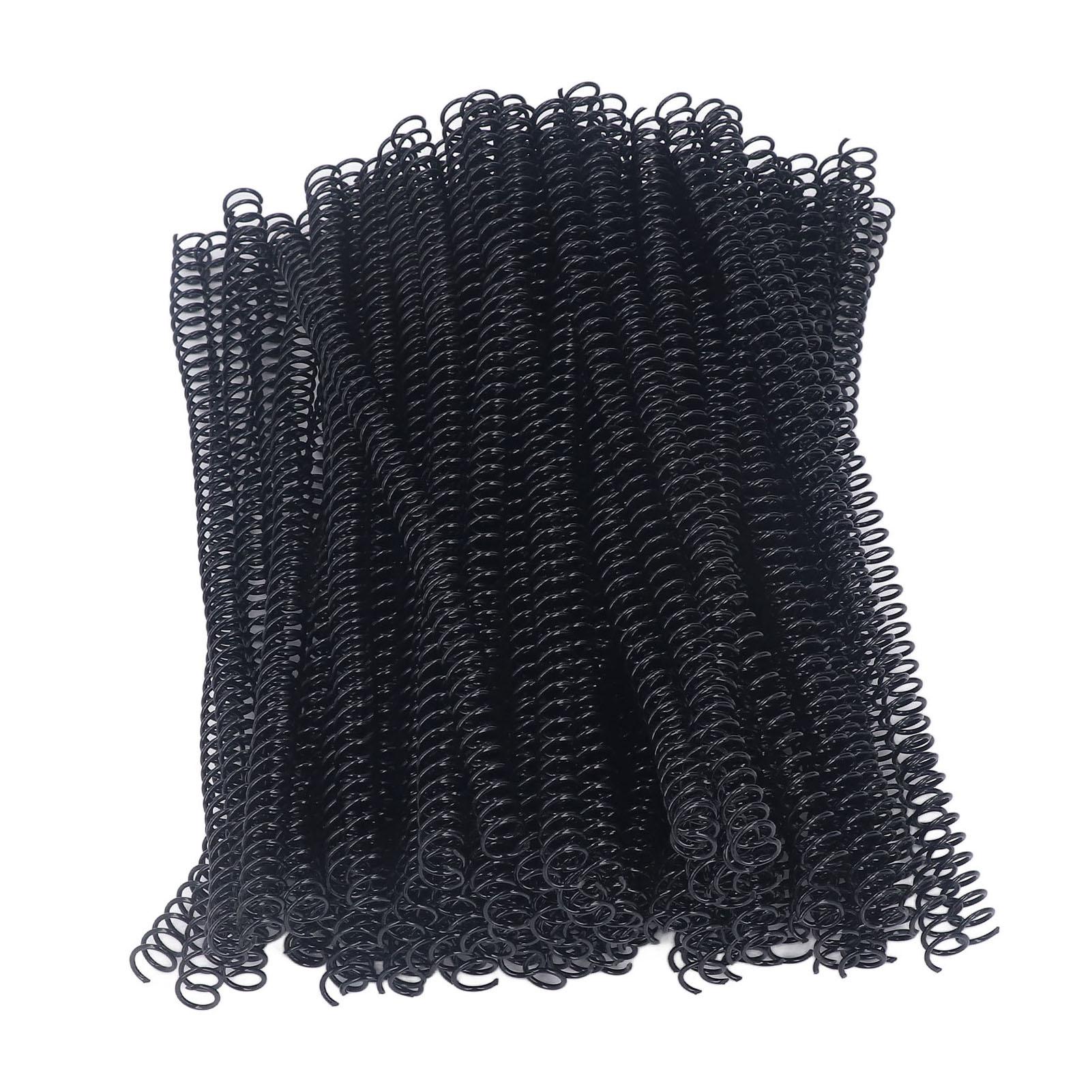 Cmperipheral White 100Pcs Spiral Binding Coils Plastic Dia 9.5Mm 3 8In 48 Teeth 4:1 Ratio 75 Sheet Capacity For A4 Paper Black
