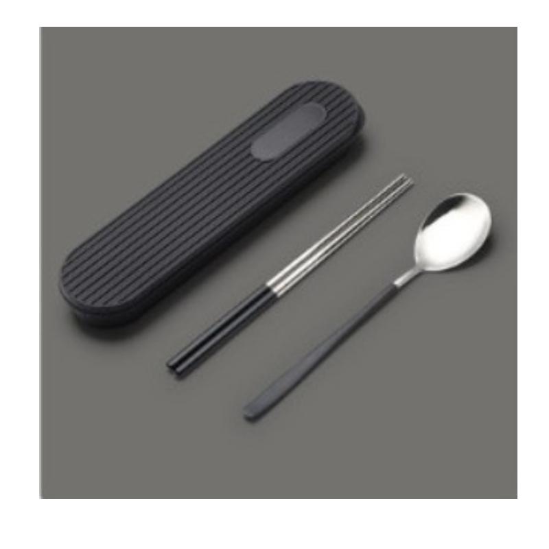 Set di posate portatile silenzioso – Custodia per posate da pranzo da viaggio (cucchiaio e bacchette) (Uso di JIN dei BTS)