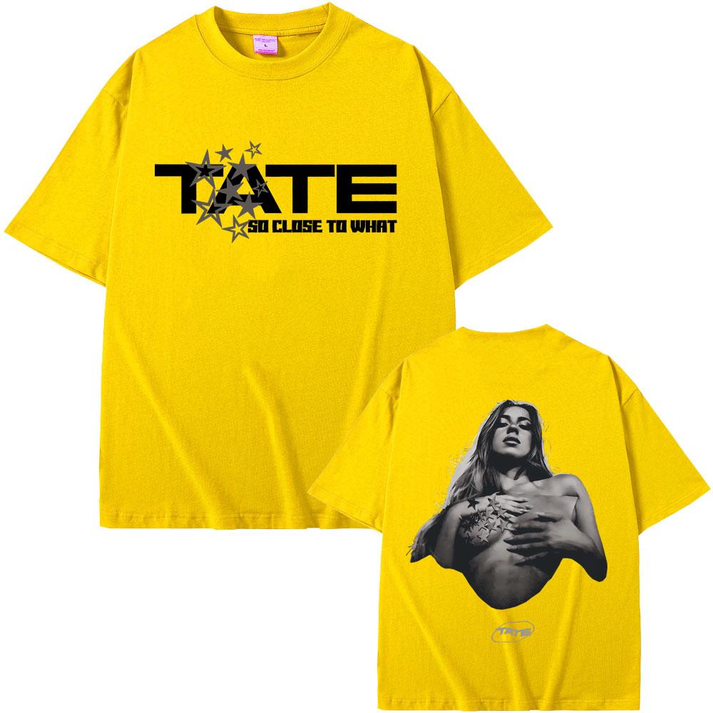 

Співачка Тейт Макрей Альбом Так близько до чого 2025 Світовий тур Принтовані футболки Чоловічі Жіночі Мода Поп-музика Футболки Оверсайз футболка 2XL