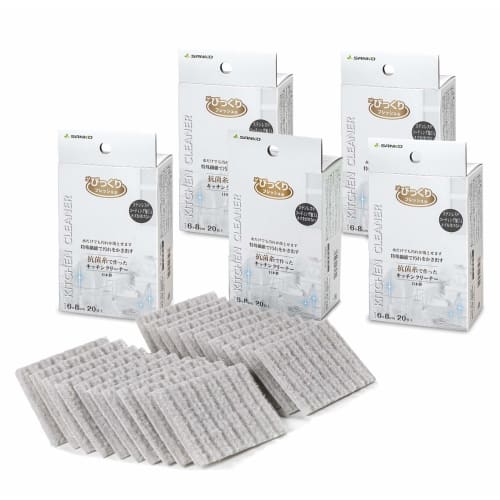 Sanko Kitchen Sponge, Antibacterial, Cleans Dishes, Cups, and Sinks, Special Fiber that Removes Dirt with Just Water, Made in Japan, "Bikkuri Fresh,