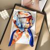 Korean Version of Spring New Printed Silk Scarf Femininity Small Square Scarf Decoration Professional Small Scarf Versatile Scarf with Shirt