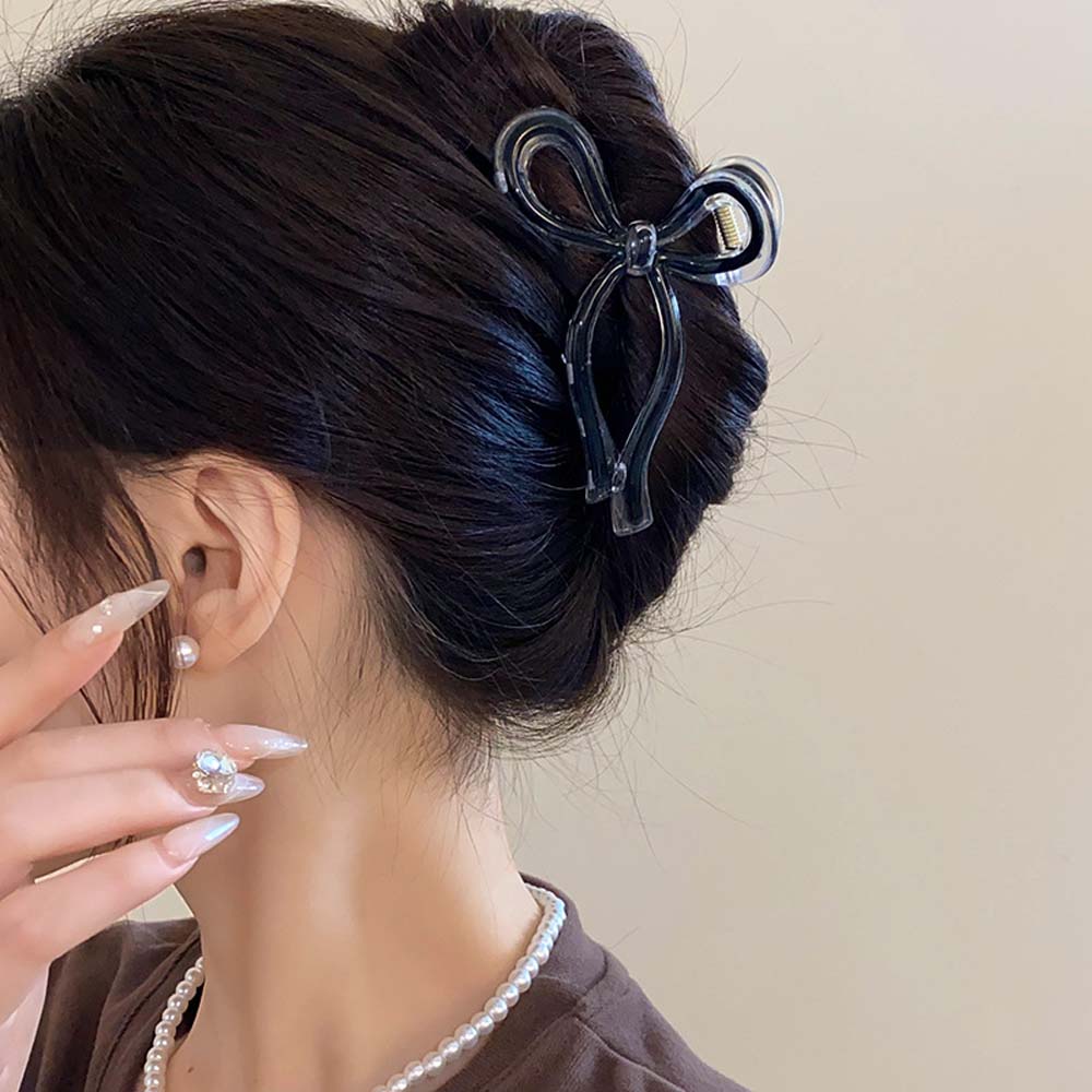 Grab Clip Bowknot Hair Claw Large Bow Shark Clip Elegant Bow Claw Clip Ladies