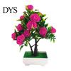 Flor artificial planta rosa vaso bonsai escritório jardim desktop ornamento decoração