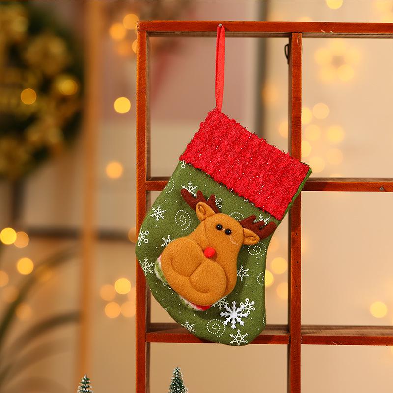 Weihnachtsszene Strumpfbeutel - Kleiner Anhänger & Süßigkeitenhalter für Kinder