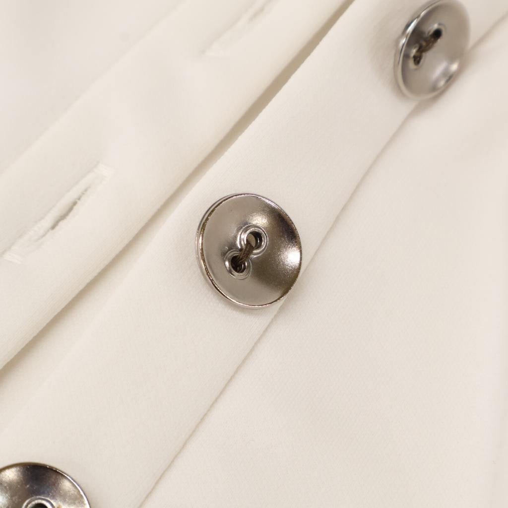 FOXEY NEW YORK 26154 White Buttoned Short Sleeve Cardigan Tops 38 whiteUsed