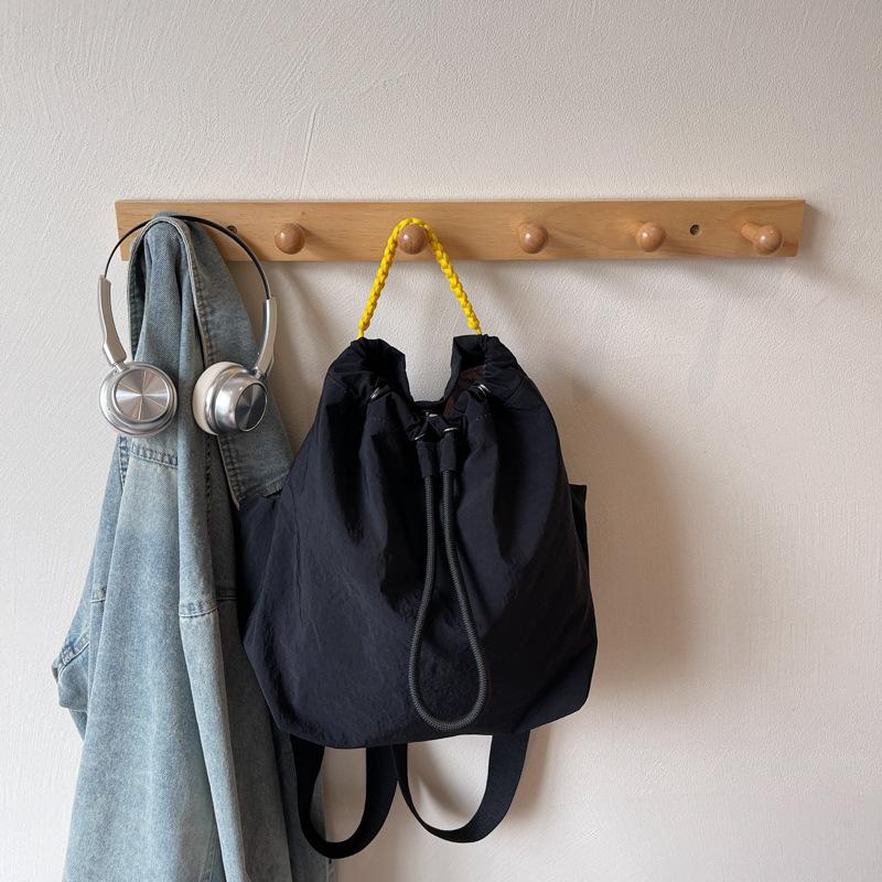 Niche drawstring backpack women s bundle high-value cloth bag large-capacity student schoolbag lightweight travel backpack