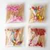 100pcs Love Heart Bamboo Pick Buffet Food Cupcake Fruit Cocktail Fork Dessert Salad Stick For Picnic Wedding Party Home Supplies