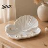 Kleiner Organizer für den Schminktisch 3D-gedruckte Muschelwellen-Schmuckschale Perlmuttweiße Schale Eleganter Ring Perlen-Schmuckstück Multifunktionale Schale Ringe