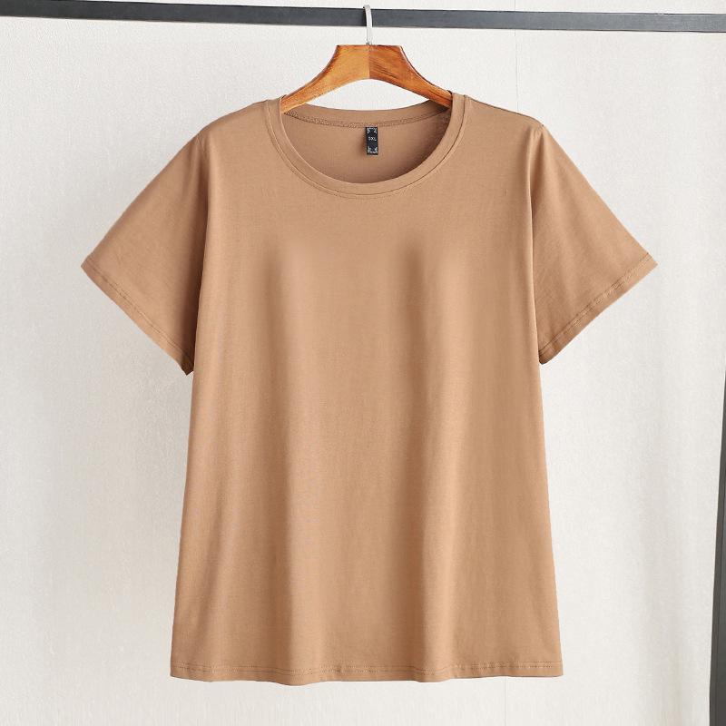 

Plus Size Women s Slimming Cotton Short Sleeve T-shirt - Summer Fashion Versatile Top 4XL (165-200 jin)