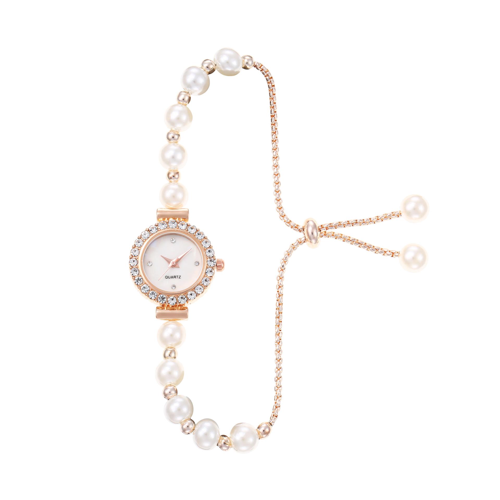 

Женские часы Топ Роскошь для Женщин Наручные часы Простой Жемчужный Браслет Ювелирные изделия Стразы Женские Модные Часы Часы Подарок Reloj