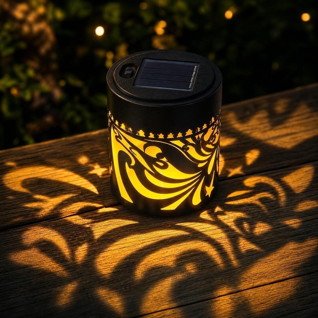 Solar Lantern Outdoor Garden Light Butterfly Pattern Solar Wall Hanging Lamp Metal Frame Decorative Solar Powered Patio Lighting