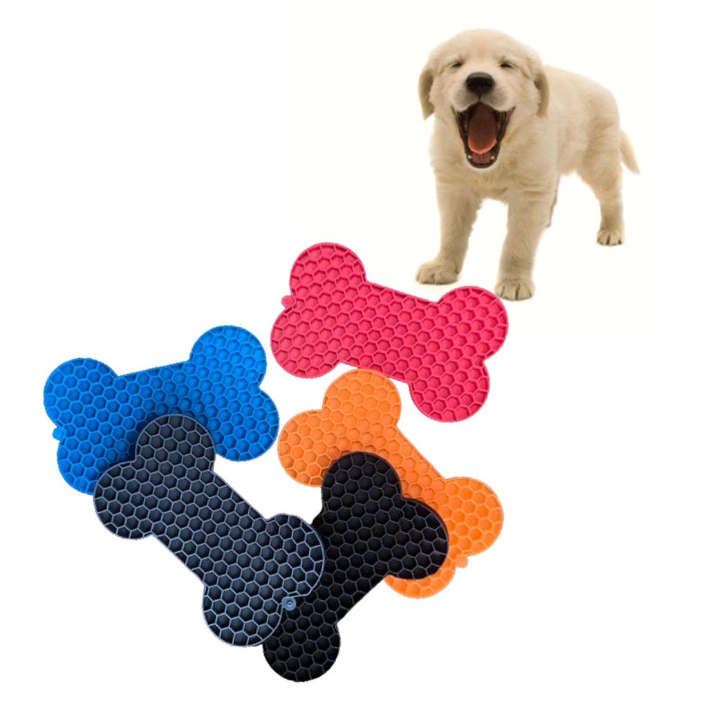Pet Supplies Silicone Pet Licking Mat Cat Anti-choking with Slow Food Bowl Puppy Bath Distracted Licking Plate Cutlery Dog Bowl