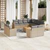 Vidaxl 12-Cz. Garden Furniture Set With Cushions, Beige, Poly Rattan