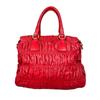 PRADA gathered Nappa Goful Tote Bag leather Red Women B2588L Used