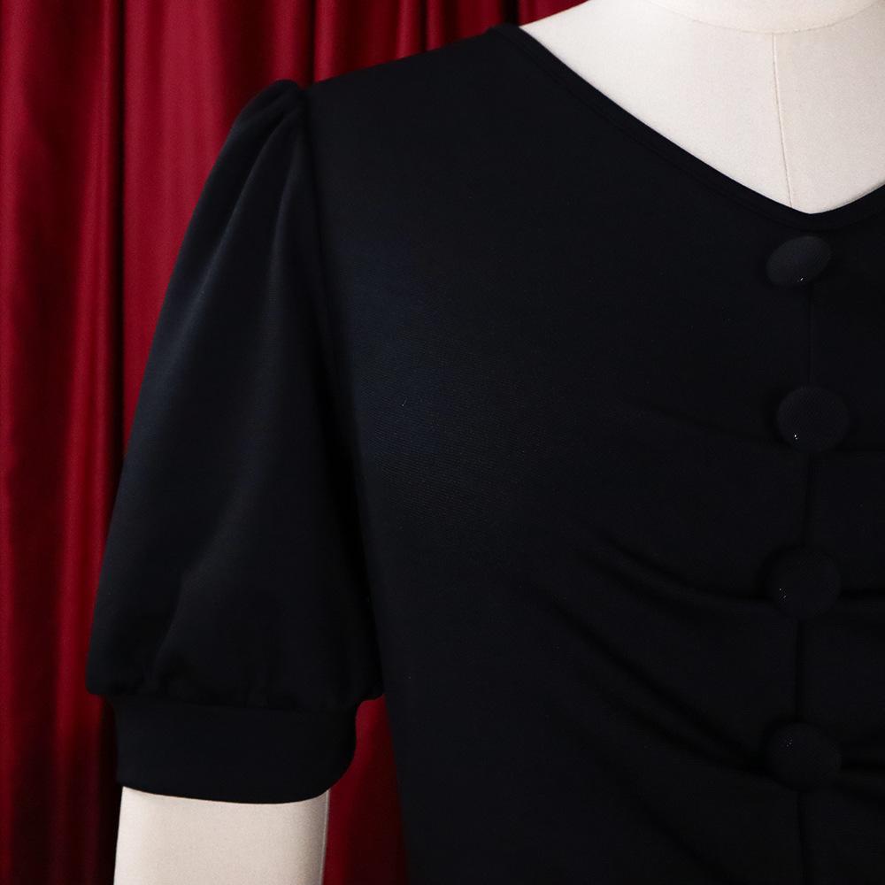 YYFS Women's Fashion Summer Spring Solid Color Print Short Sleeve V-Neck High Waist Casual Dresses