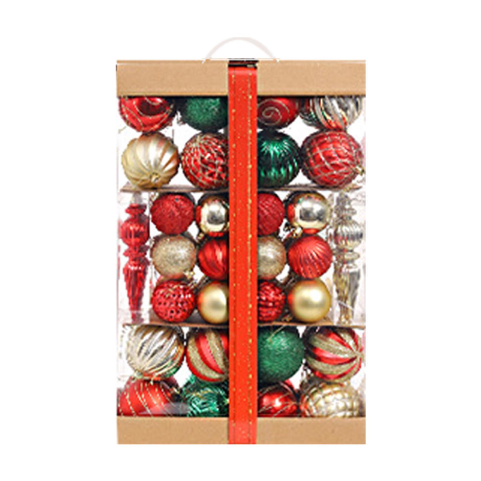 

74x Christmas Balls Ornaments Christmas Pendants Decorative Baubles Glitter Xmas Balls for Outdoor Festival Home Indoor Party