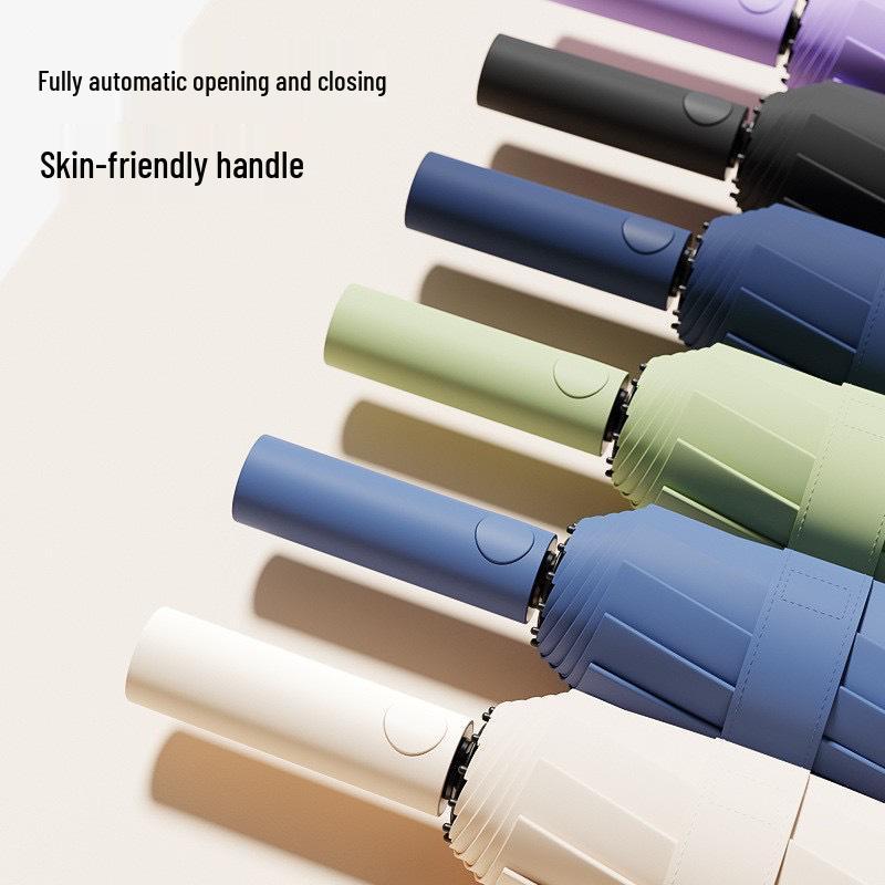 Popular 60-Rib Extra-Large Fully Automatic Black Dual-Use Umbrella for Students & Adults - Custom Logo Option Available