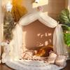 Cute Princess Pet House Washable Dog or Cat Bed for Small Breeds All-Season Cozy Shelter for Puppie Cotton Cushion Pet Furniture