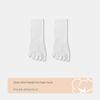 Men's Black & White Five-Toe Mid-Calf Cotton Socks - Anti-Odor, Spring/Summer