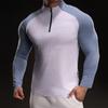 Semi-zipper Ragdoll Sleeves New Quick-drying Ice Silk Long-sleeved T-shirt Men's Casual Sports Elastic Fitness Outdoor T-shirt Top