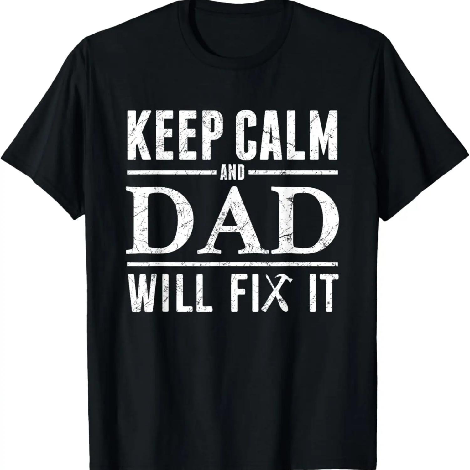 

Keep Calm and Dad Will Fix It Funny Dads T-Shirt XXXXXL чорний