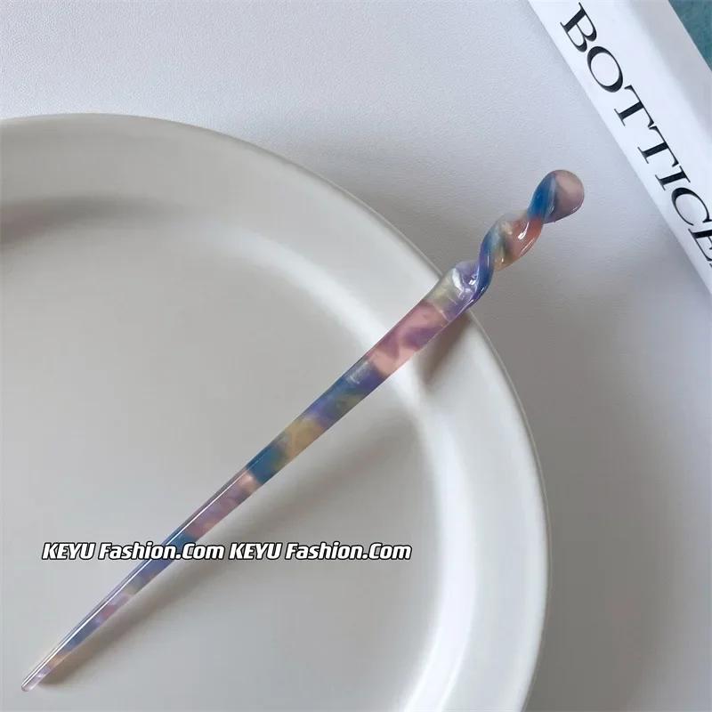 Chinese Style Hair Sticks Vintage Acetate Resin Chopstick Women Hairpins Hair Clip Pin Headwear Wedding Hair Jewelry Accessories