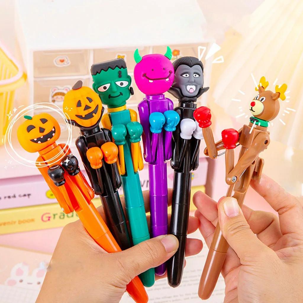 Funny Boxing Pumpkin Ballpoint Pen Halloween Gifts For Kids Pumpkin Devil Xmas Santa Snowman Pen Happy Halloween Party Favors