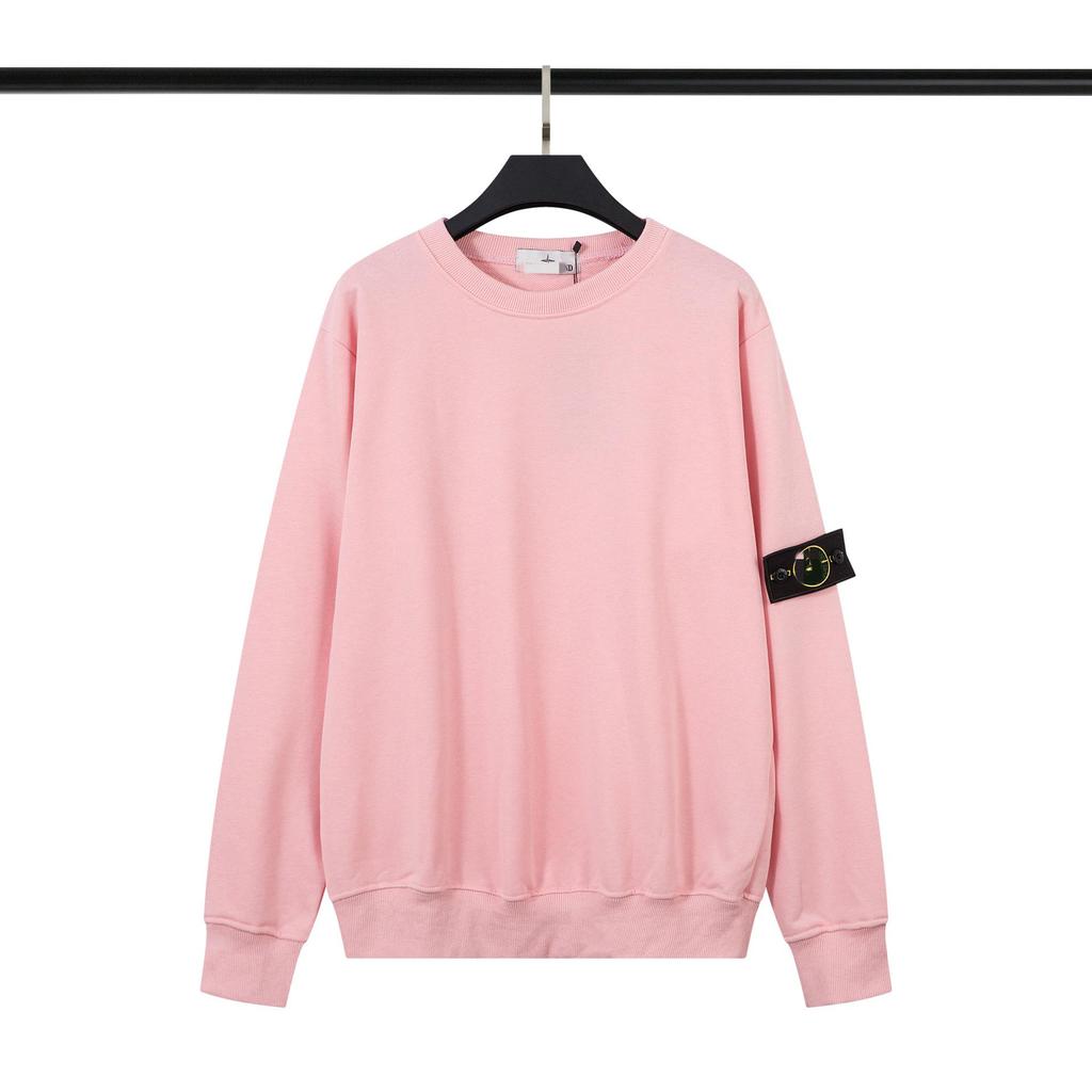 Cross ClassicSTONE Solid Round Neck Badge Long Sleeve Unisex Hoodie
