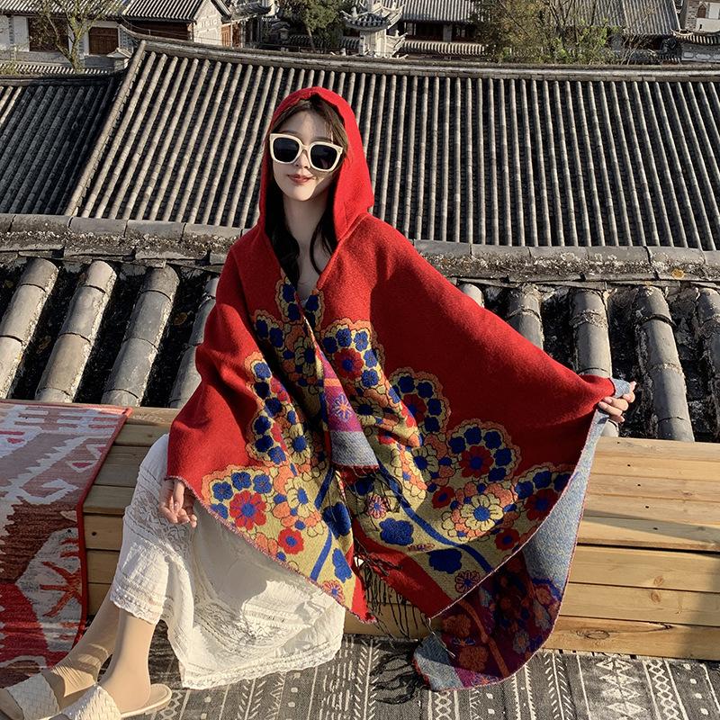 Pele amigável e respirável quente e versátil casa, outono e inverno xale de viagem feminino, capa grossa, cobertor de ar condicionado