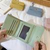 Solid Color Trifold Wallet Minimalist Student Purse Simple Women's Wallet  Card Holder