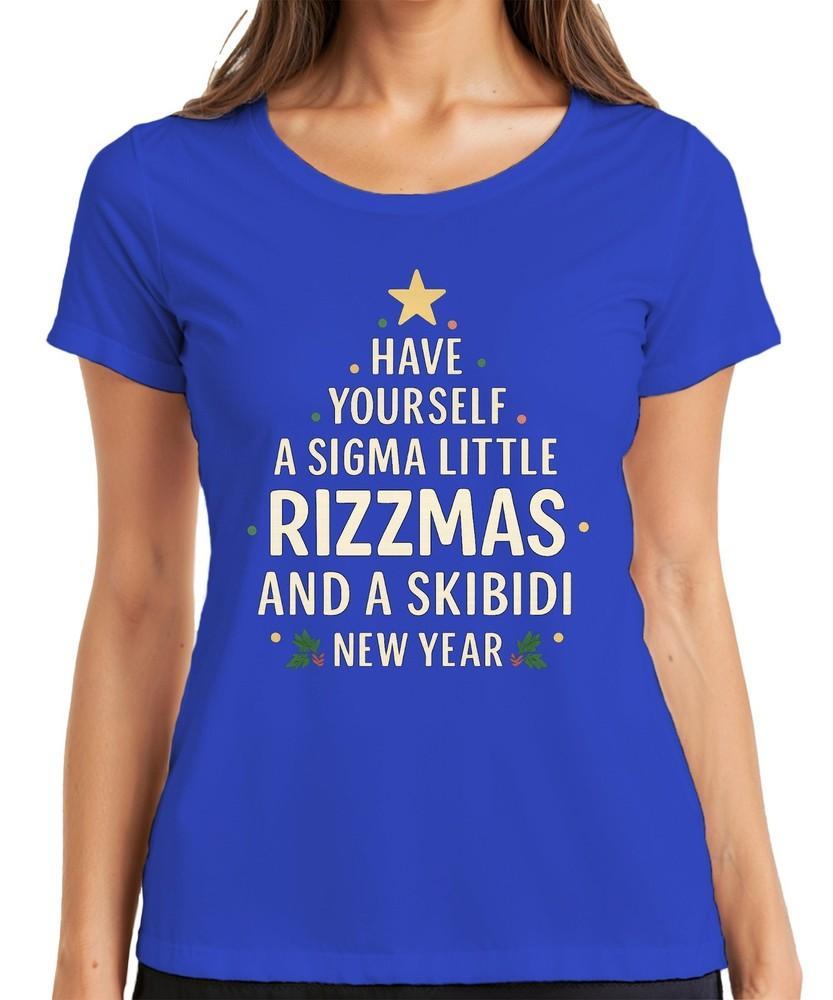 Have Yourself A Sigma Rizzmas Skibidi Funny Christmas New Year Ladies TShirt