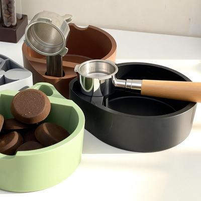 Silicone Knock Coffee Slag Box Non-Slip Shock-Absorbent Espresso Dump Bin Quiet Reusable Coffee Grounds Container