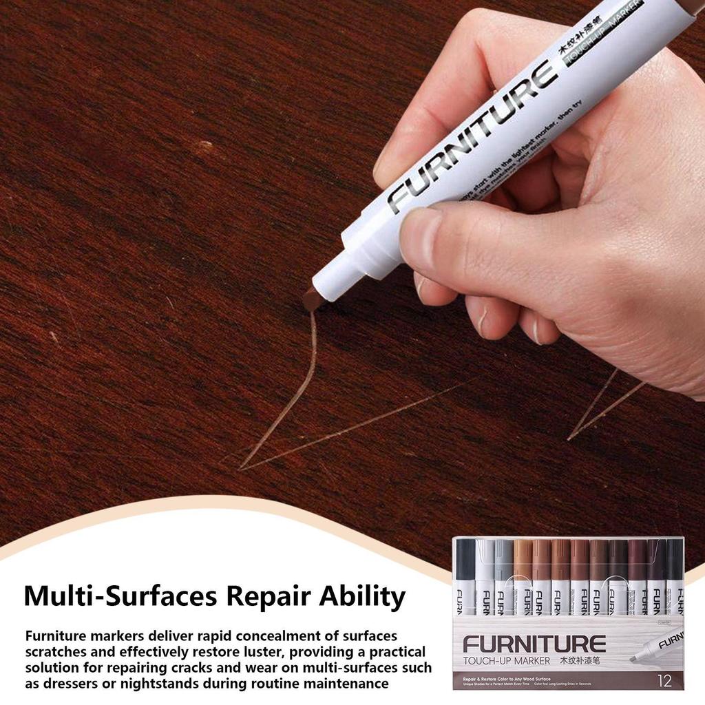 Creative Furniture Repair Pens Touchs Up Markers Filler Sticks Wood Scratches Restore Kit Patch Paint Pens Wood Composite Repair