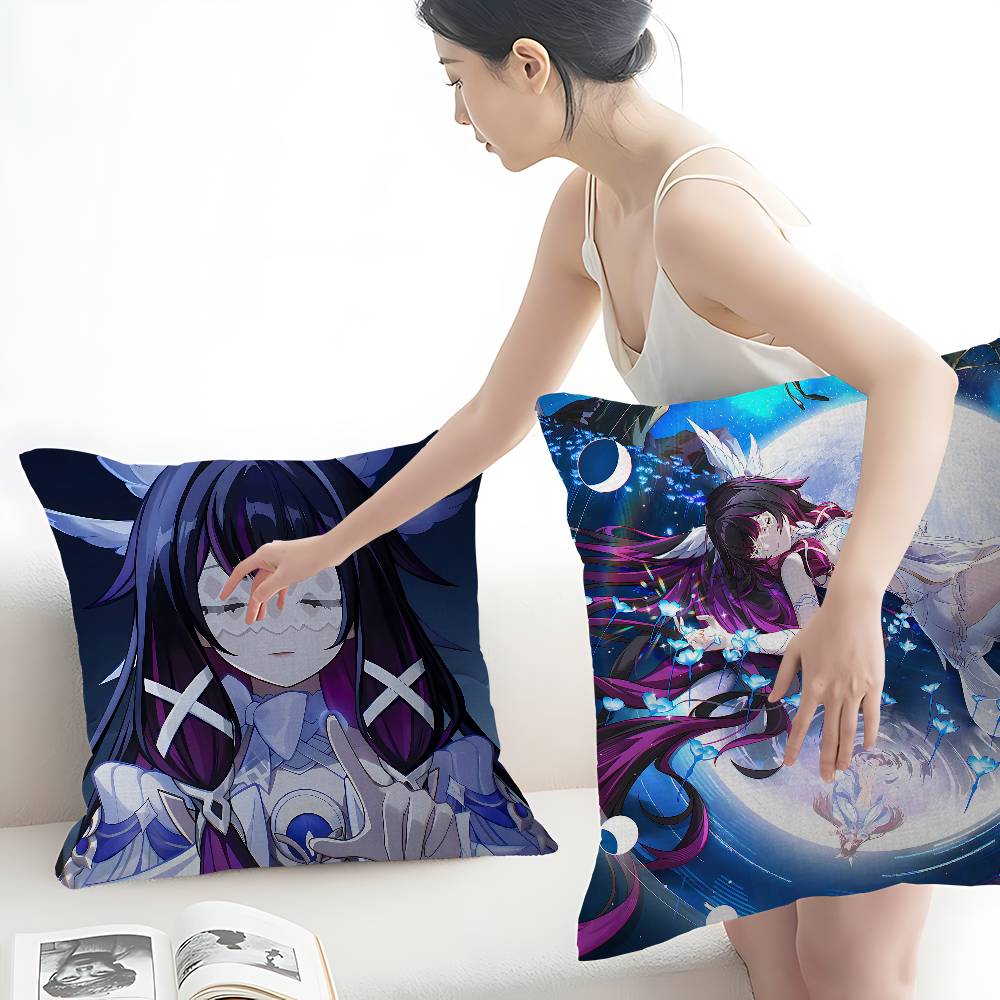 Genshin Impact Columbina Lucky Dragon Pillow Cover Sofa Cushion Cover Home Room Decoration Children Gift