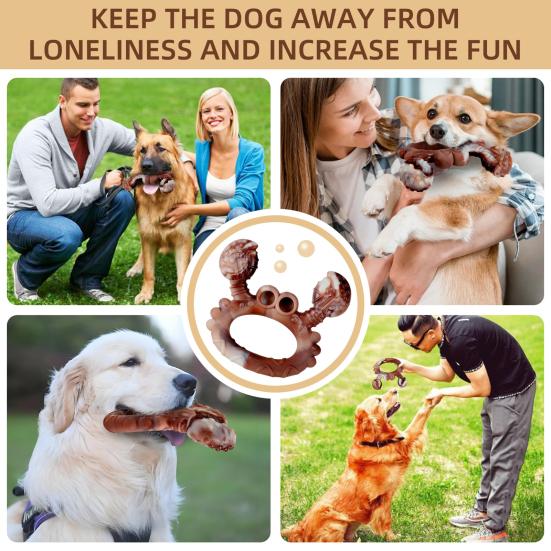 Indestructible Dog Toy for Aggressive Chewers Beef Flavor Tough Chew Toy Nylon Animal Shaped Teeth Cleaning Toy for Medium And Large Dogs