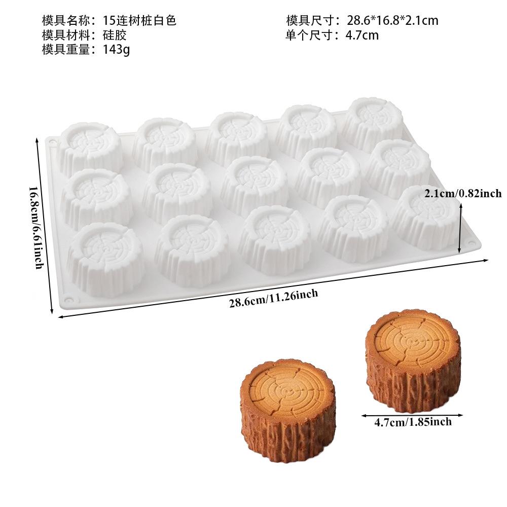 

WTEMPO DIY Wood Stake Shaped Silicone Cake Mold Log Shape Baking Dessert Mousse Silicone Mold Tea Break Pastry Mold Tree Stump Mini Dessert Mold 1pc белый