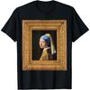 Vermeer's Girl with a Pearl Earring Tronie In Original Frame T-Shirt