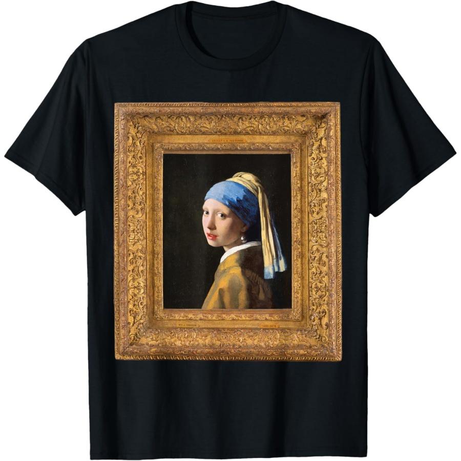 Vermeer s Girl with a Pearl Earring Tronie in Original Frame T-Shirt S