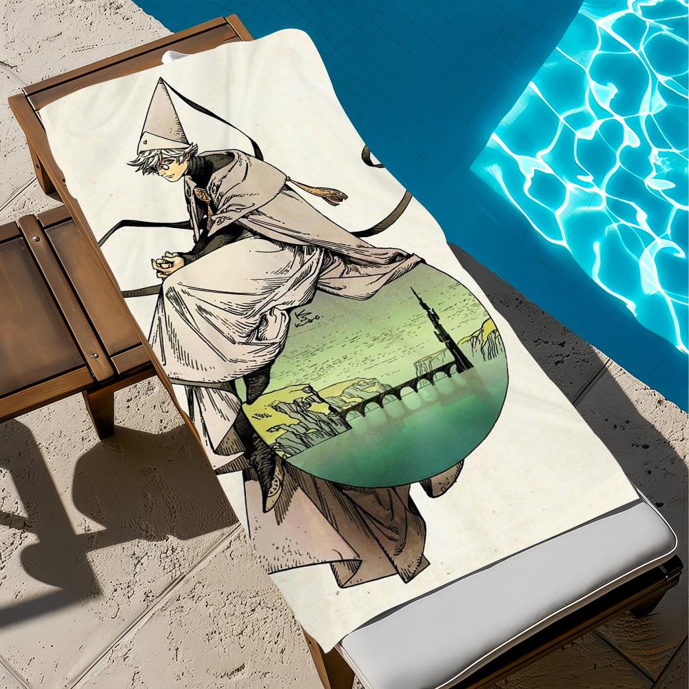 W-Witch Anime Hut A-Atelier Handtuch Groß Schnelltrocknend Mikrofaser Weich Strandhandtuch für Reise Fitness Sauna Baden Camping