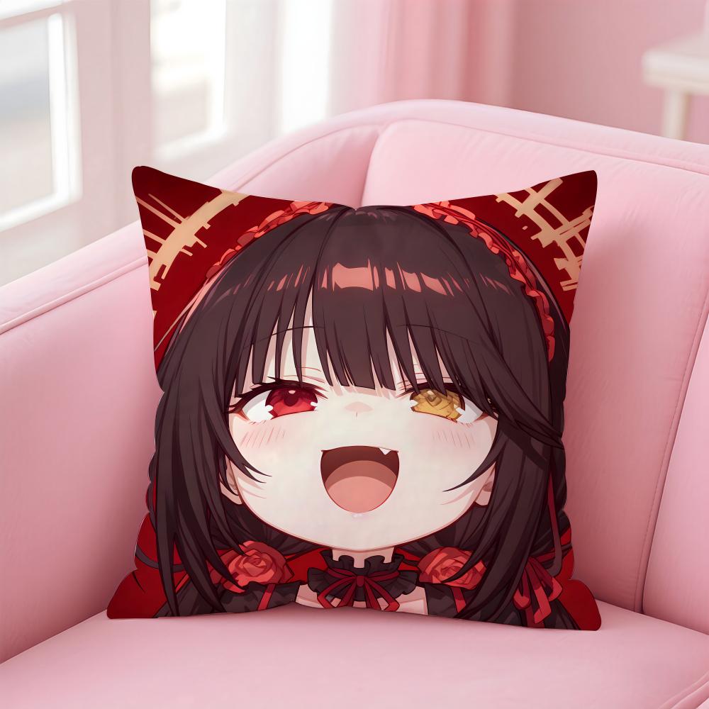 D-Date A Lives Anime Cushion Cover Comfortable Reversible Pillow Cover Ideal For Car Sofa Bedroom & Beyond