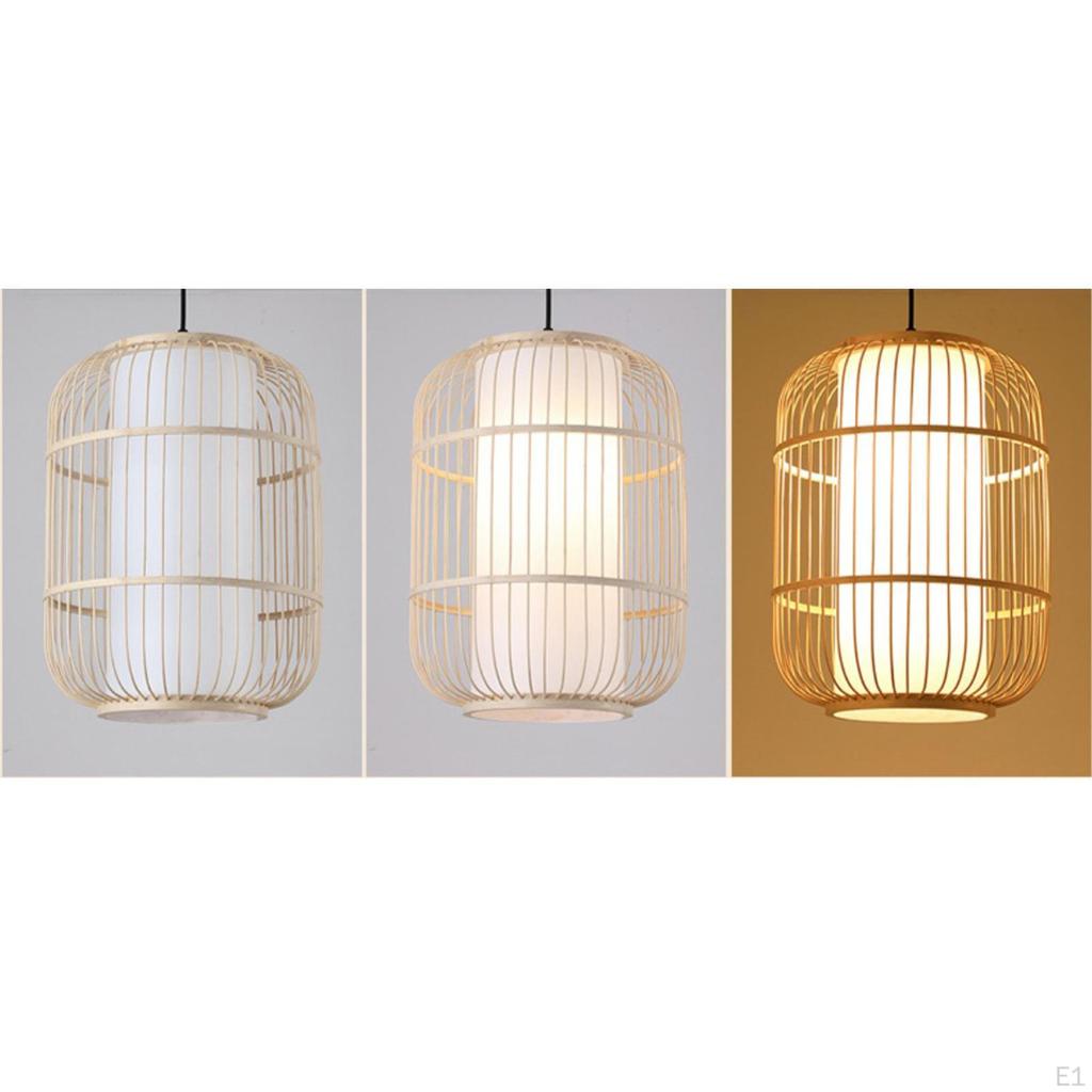 Chinese Style Bamboo Chandelier E27 Decorative Novelty Weave Lighting Fixture Droplight for Aisle