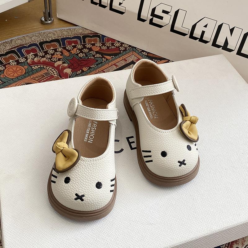 Kids Cartoon Cat Bow Decor Mary Jane Shoes 20