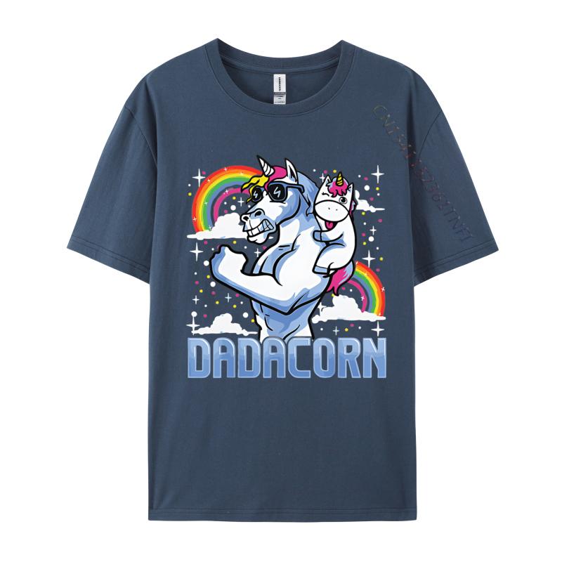 Dadacornunicorn Papa Und Baby Tolles T-Shirt Retro Bedrucktes T-Shirt Anime Vintage T-Shirt Herrenbekleidung