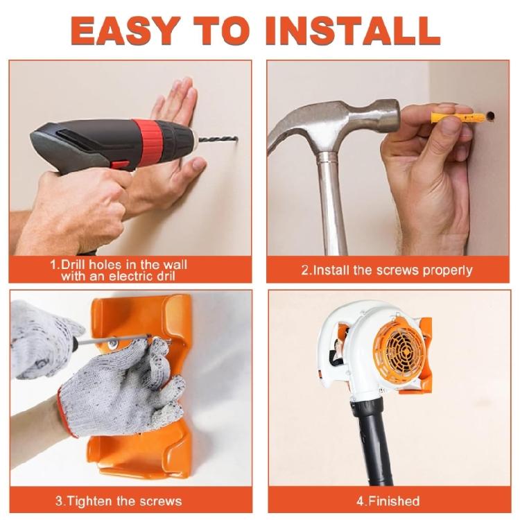 Professional Grade Tool Holders Blower Storage Rack For Outdoor Equipment 150LB Capacity Wall Mount Bracket No Wobbling