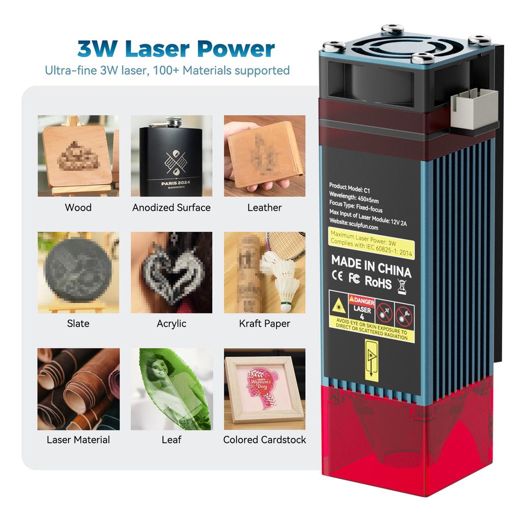 C1 Mini Gravator Laser Mașină Portabilă de Gravat Laser 3W Punct Ultra Fin 150*130mm Zonă de Gravare Stecher UE 110 240V