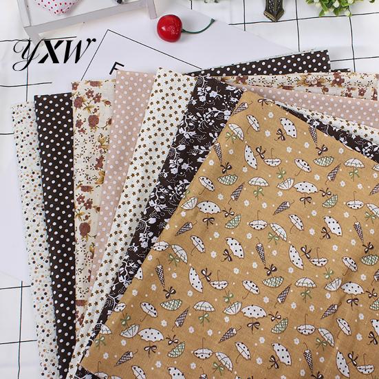 Cotton Fabric 7Pcs Sewing Stylish Soft Plain Cloth Floral Small Piece of DIY Accessory for Handmade Bags Handkerchief Arts Crafts