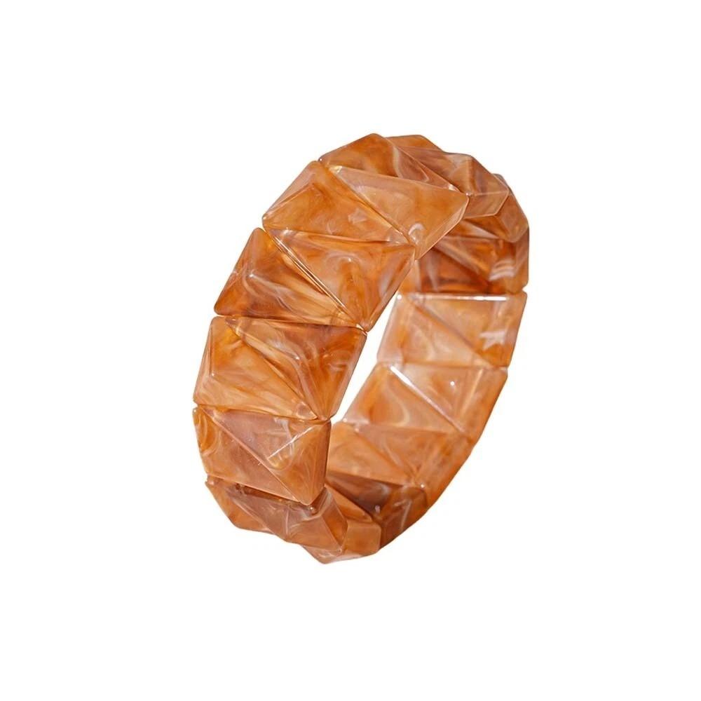 Irregular Acrylic Bangle Smudging Design Wide Bracelet Fashion Bohemian Bracelet Boho Style