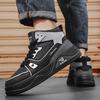 Men's Shoes New Platform Leather Surface Casual Board Shoes Punching Breathable Comfortable Lace-up Sports Shoes