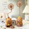 LINGPAN Capybara Rechargeable Desktop Fan with Pencil Sharpener